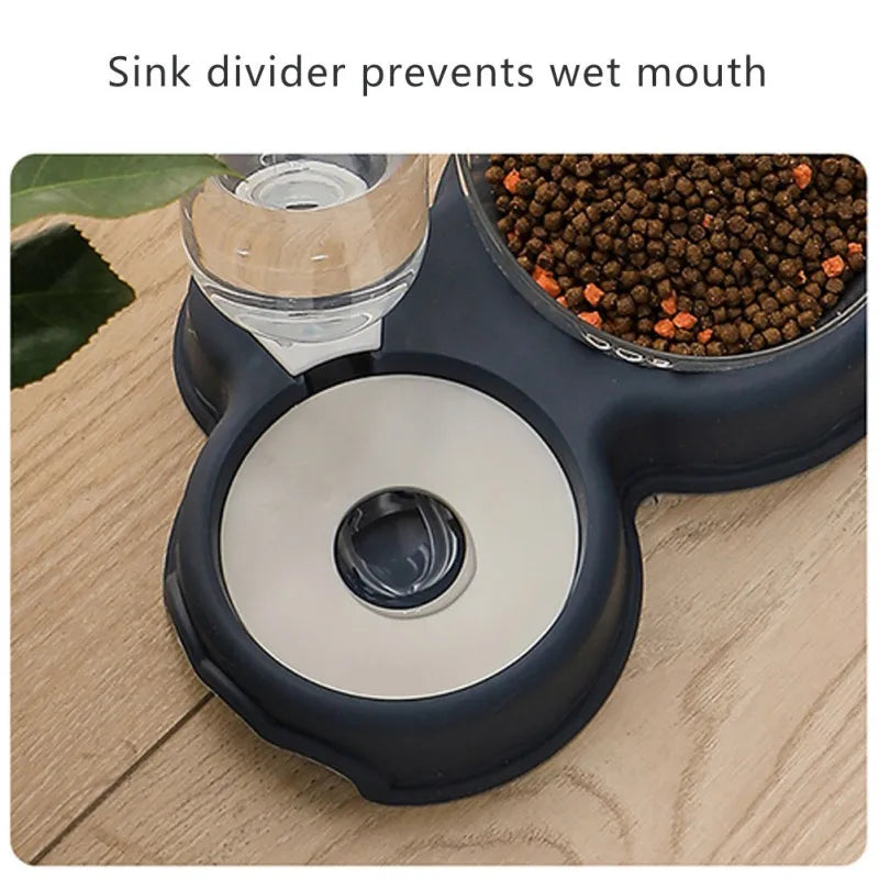 Pet Dog Double No-Spill Bowls Dogs Food Dispenser - PuppiPaw