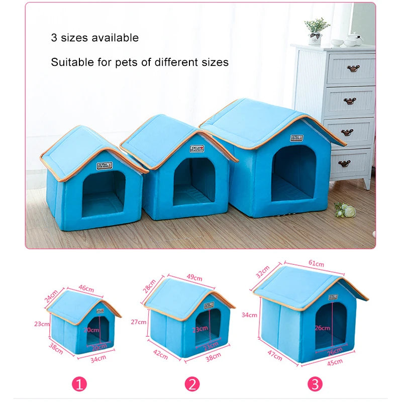 Pet Dog Winter Warm House Foldable Bed - PuppiPaw