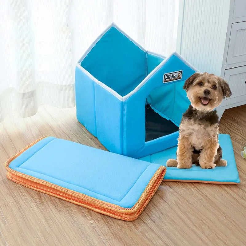 Pet Dog Winter Warm House Foldable Bed - PuppiPaw