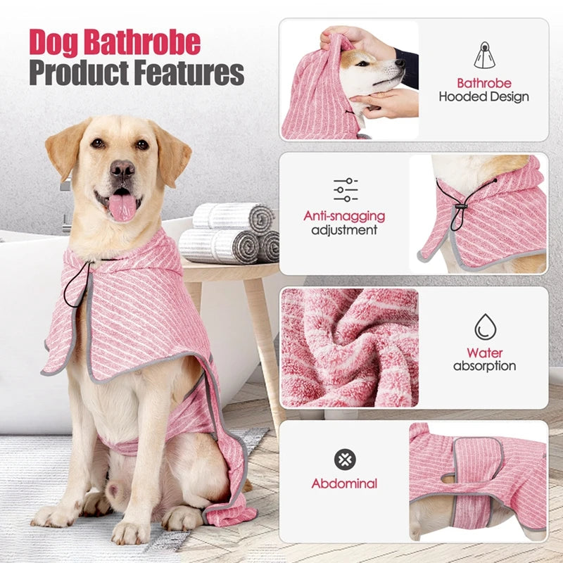 Pet Dog Drying Coat Absorbent Bathrobe Towel - PuppiPaw