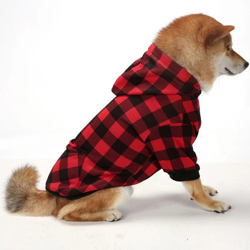 Pet Dog Clothes Plaid Coat Sweater - PuppiPaw