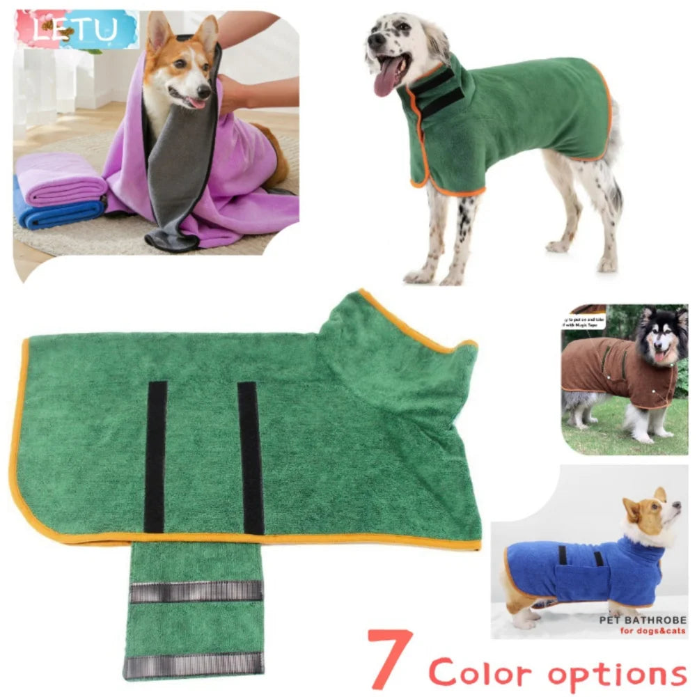 Pet Dog Bathrobe Towel Supe Soft - PuppiPaw