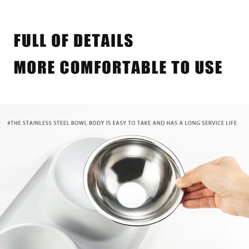 Pet Dog Stainless Steel Double Bowl - PuppiPaw