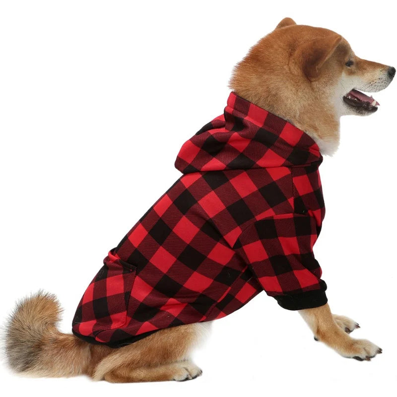 Pet Dog Clothes Plaid Coat Sweater - PuppiPaw