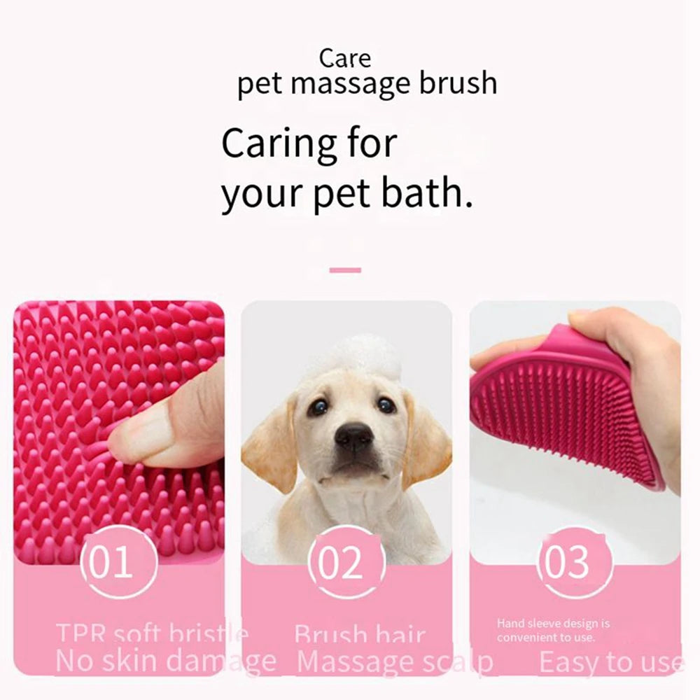 Pet Dog Rubber Glove Hair Fur Grooming Massage Brush - PuppiPaw