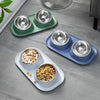 Pet Dog Stainless Steel Double Bowl - PuppiPaw