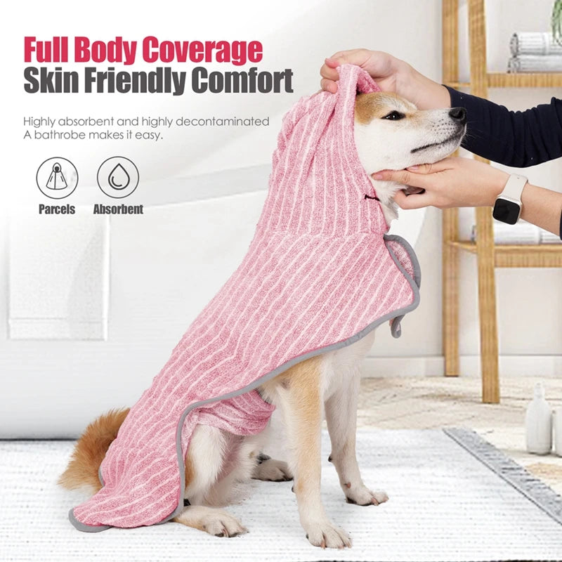 Pet Dog Drying Coat Absorbent Bathrobe Towel - PuppiPaw